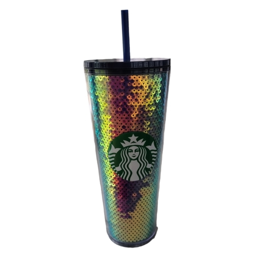 Starbucks 2020 Holiday Season Dark Sequins‎ Purple Cold Cup Venti Tumbler 24oz